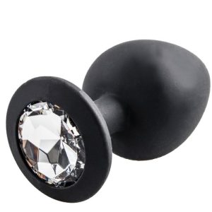 Bejewelled Black Silicone Jewelled Butt Plug