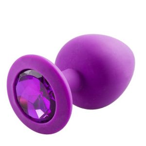 Bejewelled Purple Silicone Jewelled Butt Plug
