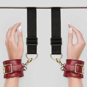 Bondage Boutique Faux Snakeskin Over-the-Door Cuffs