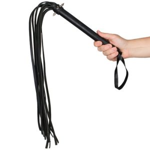 Bondara Luxe Misfit Leather Studded Flogger - 28 Inch