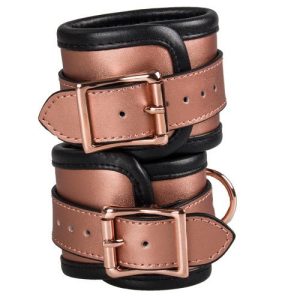 Bondara Luxe Rose Gold Real Leather Ankle Cuffs