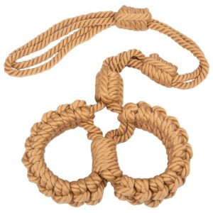 Bondara Shibari Rope Bondage Pre-Tied Wrist Cuffs To Leash