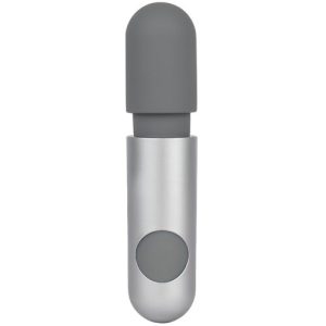 Bondara Silver Silicone 10 Function Rechargeable Mini Wand Vibe