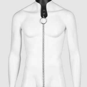 DOMINIX Deluxe Leather Collar with Cock Ring