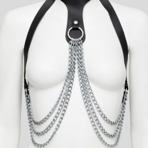 DOMINIX Deluxe Leather and Chain Bra Harness