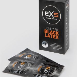 EXS Black Latex Coloured Condoms (12 Pack)