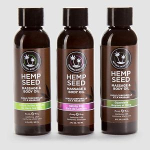 Earthly Body Hemp Seed Massage Oil Gift Set (3 x 60 ml)