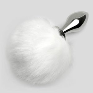 EasyToys Small Aluminium Faux Fur Bunny Tail Butt Plug