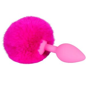 Kinky Tails Pink Silicone Bunny Tail Butt Plug
