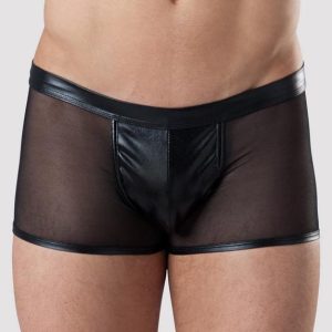 LHM Wet Look and Sheer Mesh Boxer Shorts