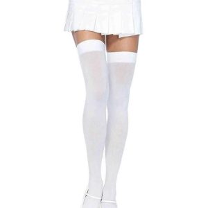 Leg Avenue White Over-the-Knee Opaque Hold-Ups