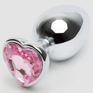 Lovehoney Jewelled Heart Metal Large Butt Plug 3.5 Inch