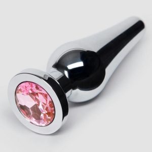 LuxGem Pink Jewelled Metal Butt Plug 4 Inch