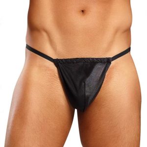 Male Power Black Smooth Silk Posing Pouch