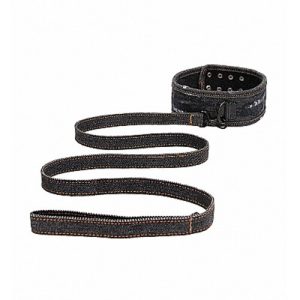 Ouch! Denim in Distress Press Stud Collar and Leash