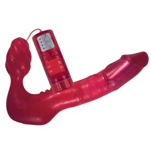 Red Vibrating Strapless Strap-On - 10 Inch