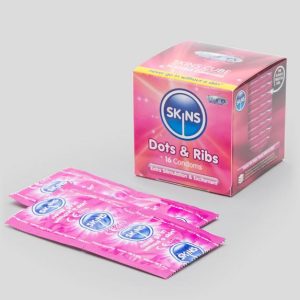 Skins Dotted and Ribbed Latex Condoms (16 Pack)