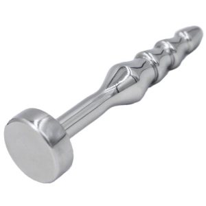 Torment Stainless Steel Ribbed Pin Penis Plug